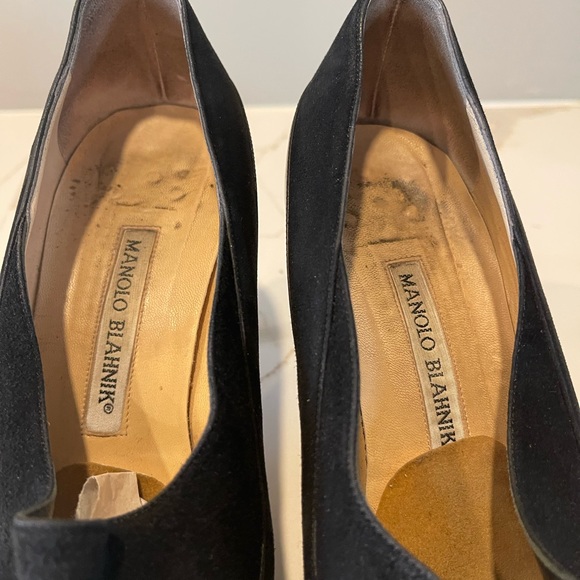 Manolo Blahnik Booties. Black leather and suede. - Picture 3 of 9